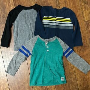 Kids Long Sleeve Shirt bundle  - Black, Gray, Blue, OshKosh B’gosh Green 2T-3T